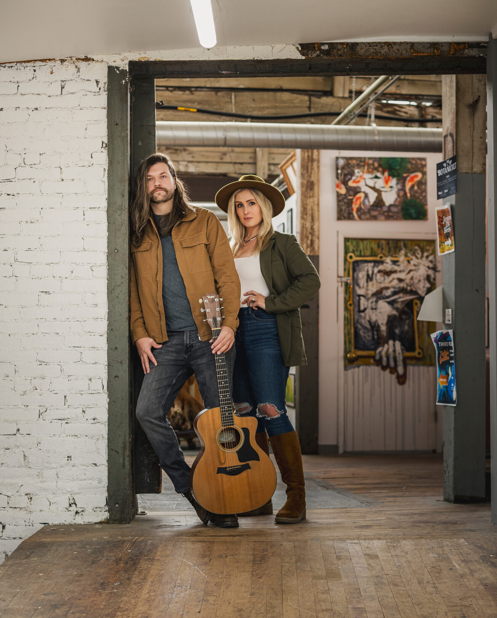 South Shore musicians Valerie Barretto and Dylan Wheaton posing for portrait together